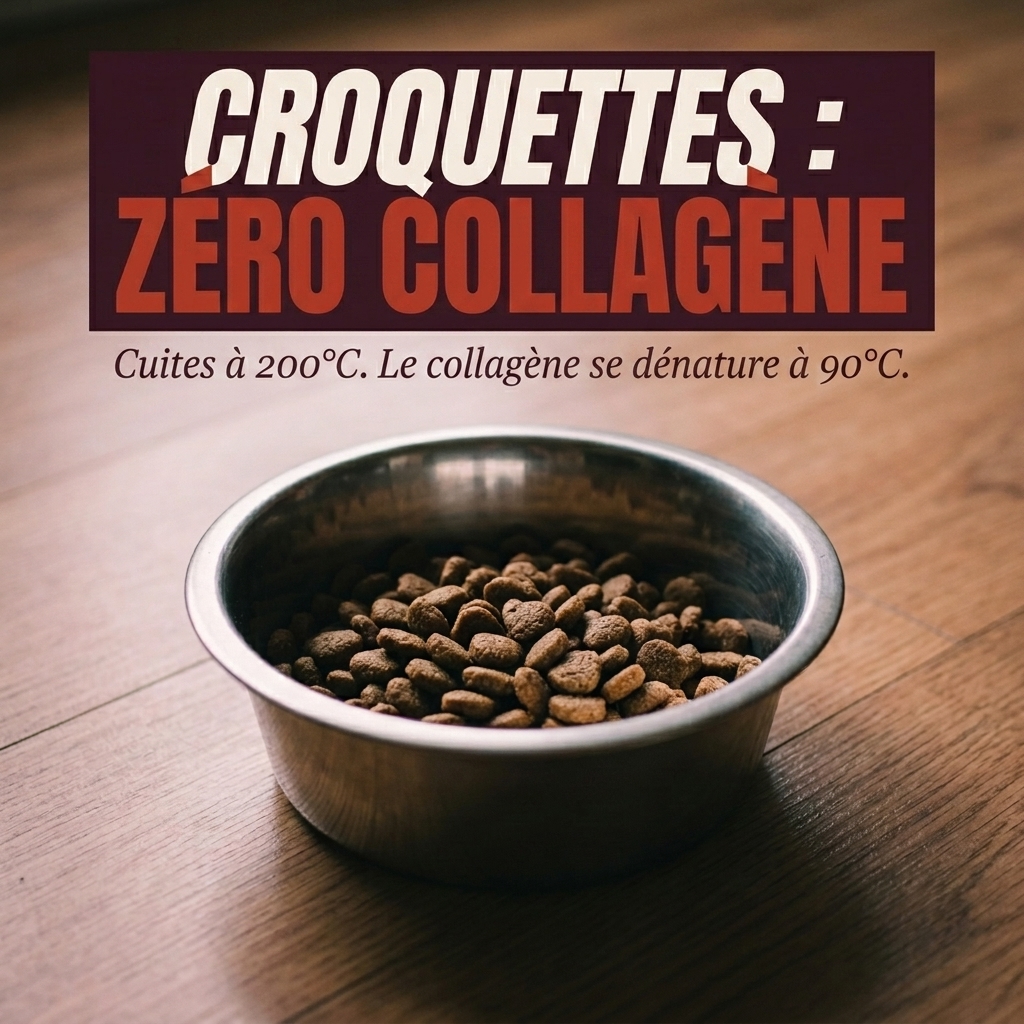 Kibble: zero collagen — processed at 200°C